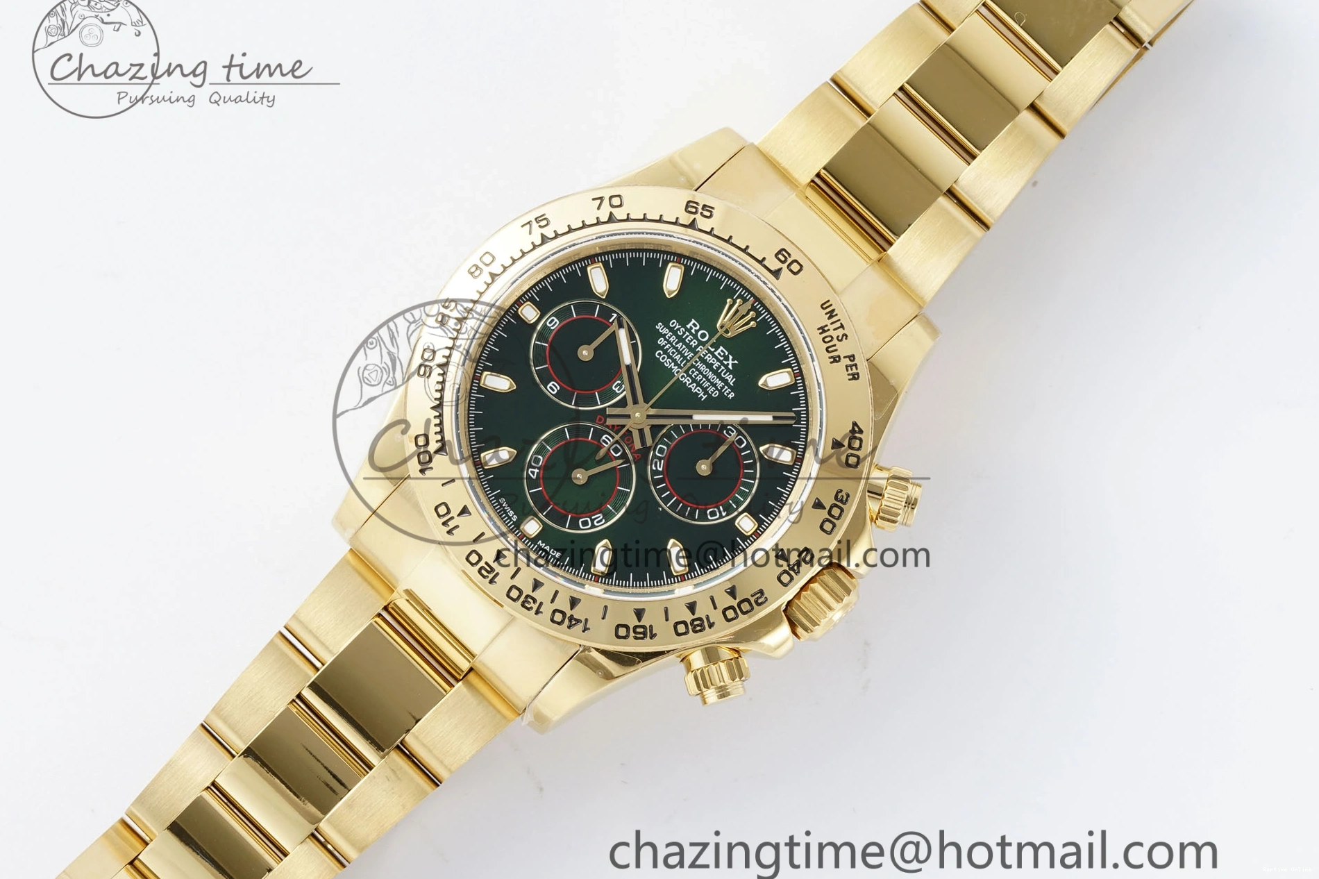 0502 Daytona 116508 QF 1:1 Best Edition Green Dial on YG Bracelet SA4130 V ComfortFit 1761